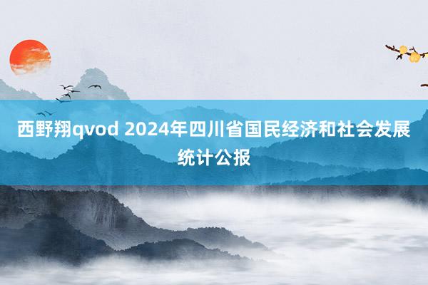 西野翔qvod 2024年四川省国民经济和社会发展统计公报